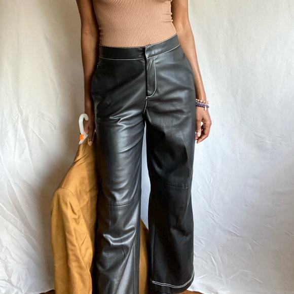 Vegan leather full length pants - Picture 5 of 7